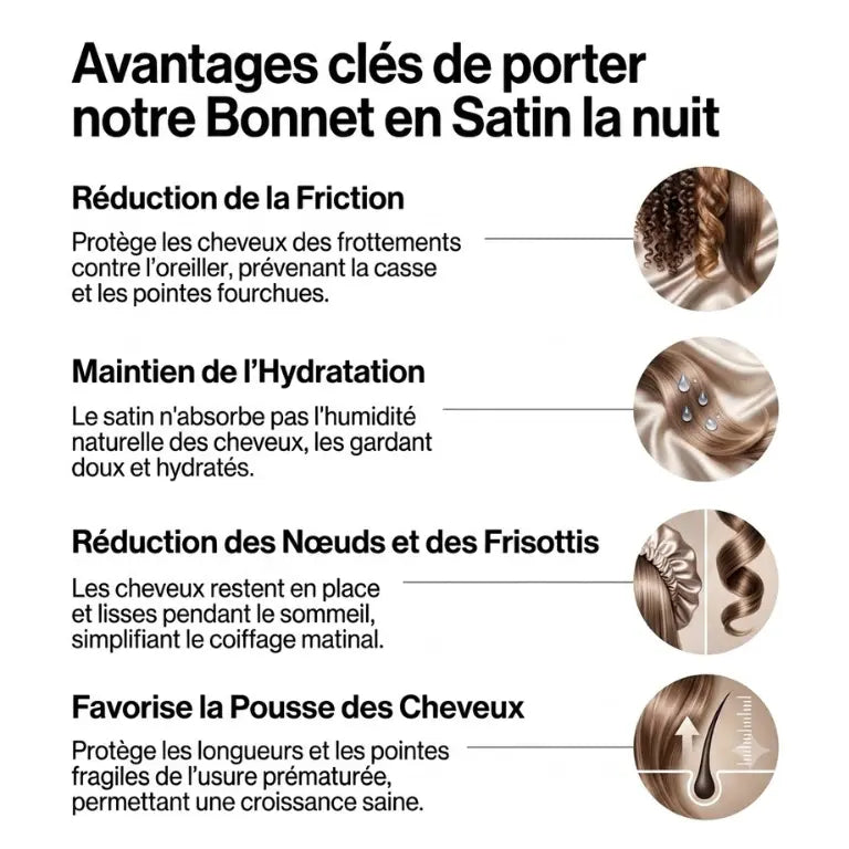 Bonnet de nuit en soie