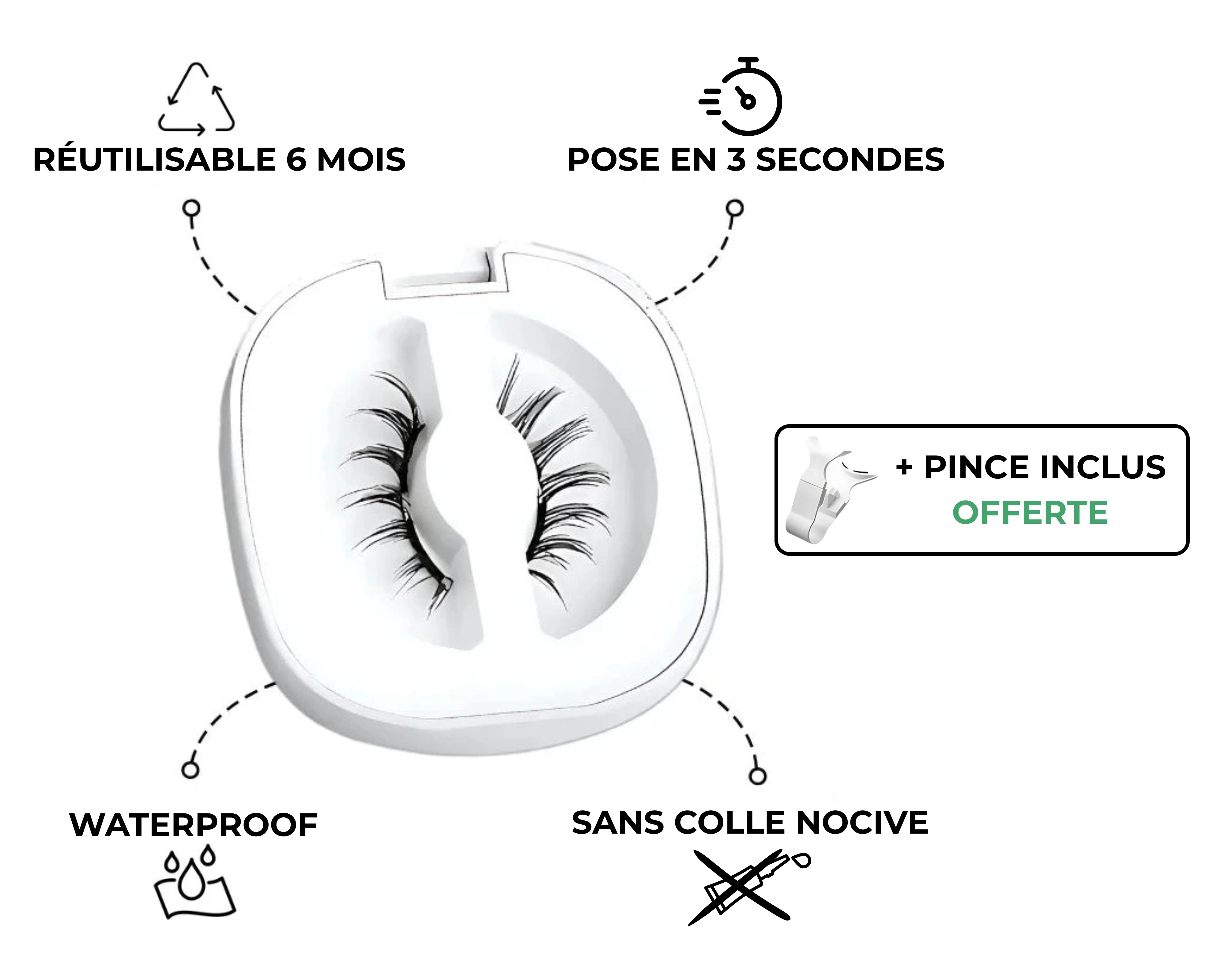 Cils magnétiques réutilisables | Pose sans colle